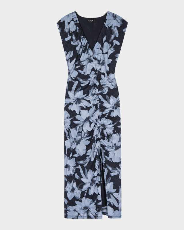 Auren Shirred Midi Dress